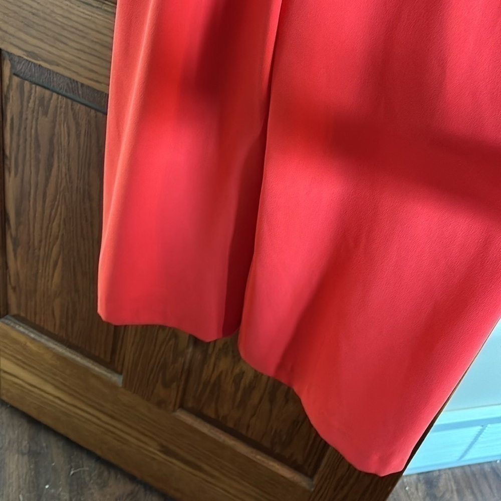 CeCe sleeveless wide leg red back zip stunning lined ruffle belted jumpsuit 4 - Picture 3 of 12